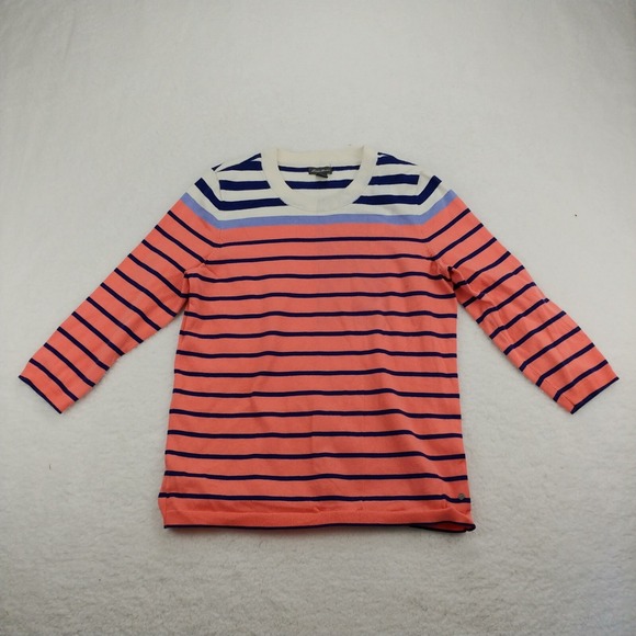 Eddie Bauer Sweaters - Eddie Bauer Womens Medium Cotton/Nylon Blend Knit‎ Pullover Striped Long Sleeve